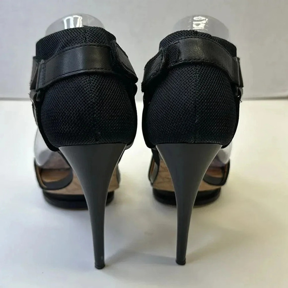 LAMB by Gwen Stefani High Heels Stiletto Platform Leather Shoes Black Size 8.5 - Picture 4 of 12